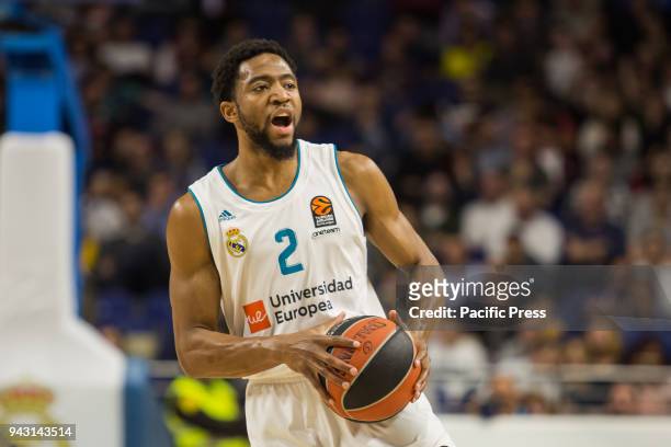 Chasson Randle during Real Madrid victory over Brose Bamberg in Turkish Airlines Euroleague regular season game celebrated at Wizink Center in Madrid...