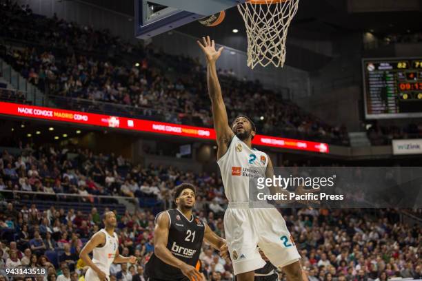 Chasson Randle during Real Madrid victory over Brose Bamberg in Turkish Airlines Euroleague regular season game celebrated at Wizink Center in Madrid...