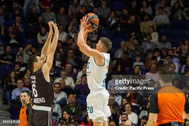 Jaycee Carroll during Real Madrid victory over Brose Bamberg in Turkish Airlines Euroleague regular season game celebrated at Wizink Center in Madrid...