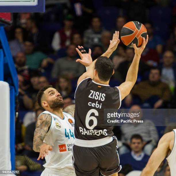 Nikos Zisis during Real Madrid victory over Brose Bamberg in Turkish Airlines Euroleague regular season game celebrated at Wizink Center in Madrid ....