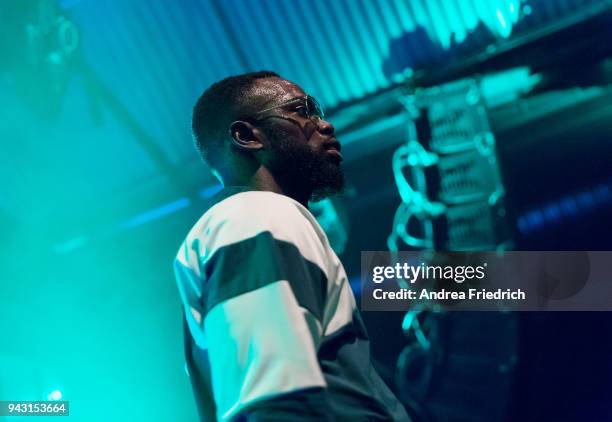 Giggs performs live on stage during a concert at Festsaal Kreuzberg on April 07, 2018 in Berlin, Germany.