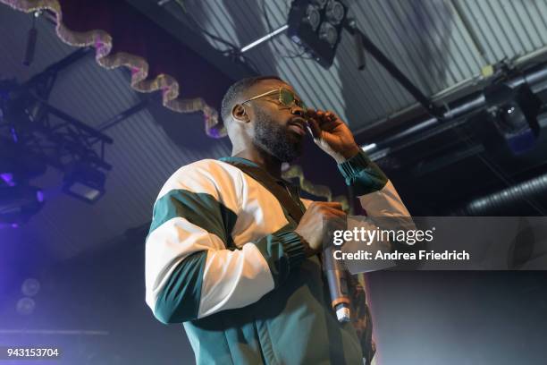 Giggs performs live on stage during a concert at Festsaal Kreuzberg on April 07, 2018 in Berlin, Germany.