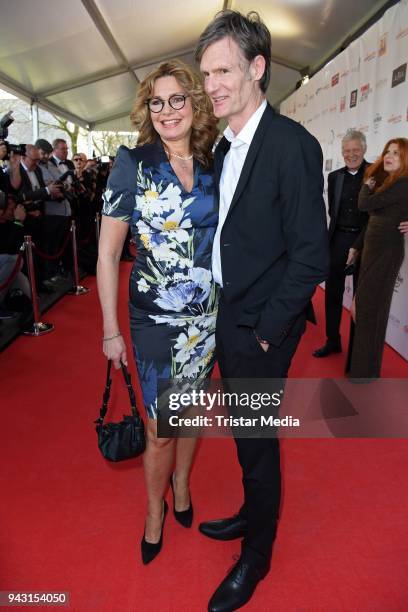 Maren Gilzer and her boyfriend Harry Kuhlmann attend the 'Goldene Sonne 2018' Award by Sonnenklar.TV on April 7, 2018 in Kalkar, Germany.