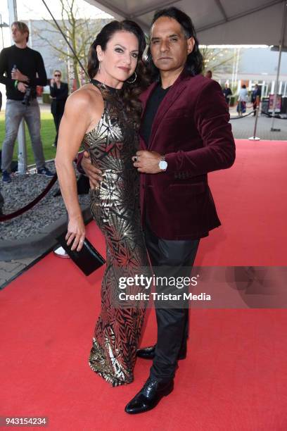 Christine Neubauer and her boyfriend Jose Campos attend the 'Goldene Sonne 2018' Award by Sonnenklar.TV on April 7, 2018 in Kalkar, Germany.