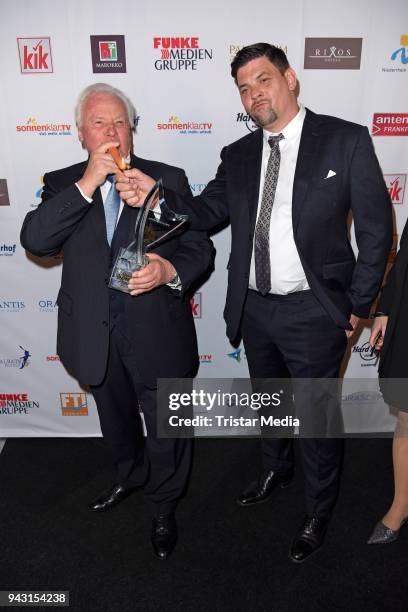 Tim Maelzer and Eckart Witzigmann attend the 'Goldene Sonne 2018' Award by Sonnenklar.TV on April 7, 2018 in Kalkar, Germany.