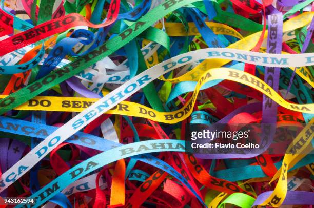 nosso senhor do bonfim ribbons pattern texture - salvador stock pictures, royalty-free photos & images
