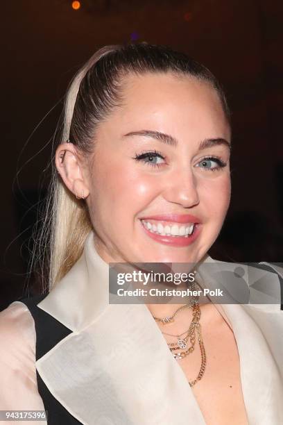 Miley Cyrus attends My Friend's Place 30th Anniversary Gala at Hollywood Palladium on April 7, 2018 in Los Angeles, California.