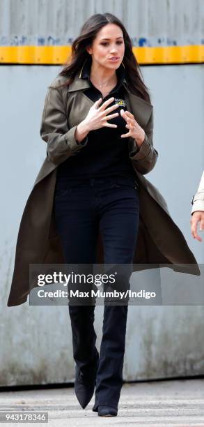 Meghan Markle attends the UK Team Trials for the Invictus Games Sydney 2018 at the University of Bath on April 6, 2018 in Bath, England.