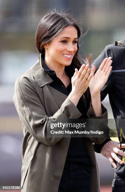 Meghan Markle attends the UK Team Trials for the Invictus Games Sydney 2018 at the University of Bath on April 6, 2018 in Bath, England.