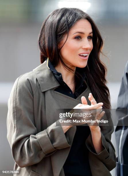 Meghan Markle attends the UK Team Trials for the Invictus Games Sydney 2018 at the University of Bath on April 6, 2018 in Bath, England.