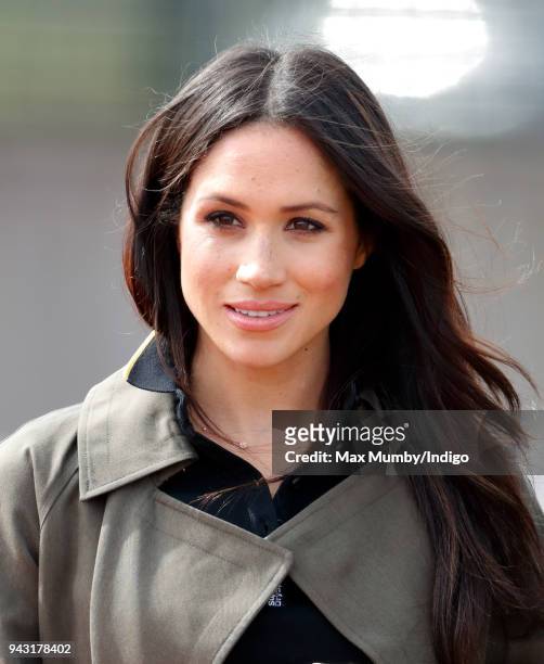 Meghan Markle attends the UK Team Trials for the Invictus Games Sydney 2018 at the University of Bath on April 6, 2018 in Bath, England.