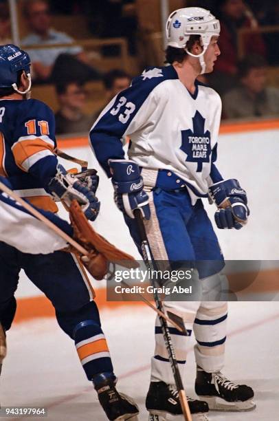 Al Iafrate of the Toronto Maple skates against the St. Louis Blues during game action on December 11, 1985 at Maple Leaf Gardens in Toronto, Ontario...