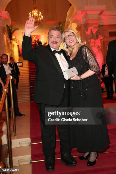 Joseph Hannesschlaeger and his girlfriend Bettina Geyer during the 29th ROMY award at Hofburg Vienna on April 7, 2018 in Vienna, Austria.