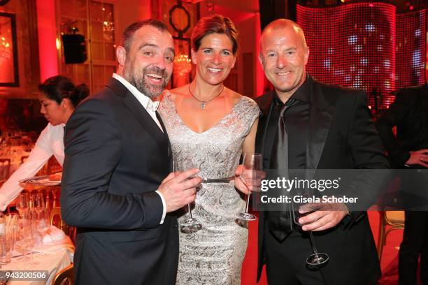 Juergen Maurer, Heino Ferch and his wife Marie-Jeanette Ferch during the 29th ROMY award at Hofburg Vienna on April 7, 2018 in Vienna, Austria.