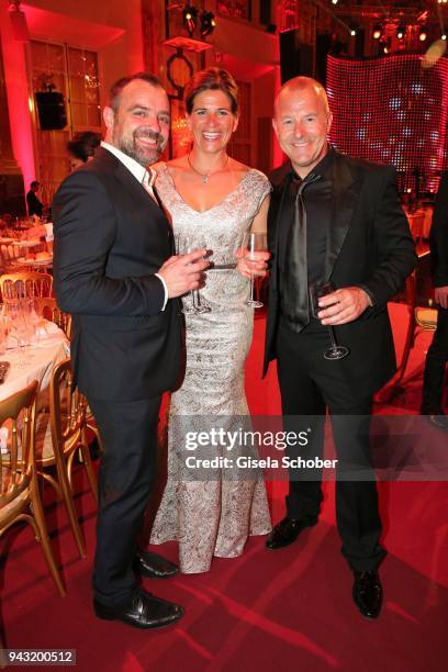 Juergen Maurer, Heino Ferch and his wife Marie-Jeanette Ferch during the 29th ROMY award at Hofburg Vienna on April 7, 2018 in Vienna, Austria.