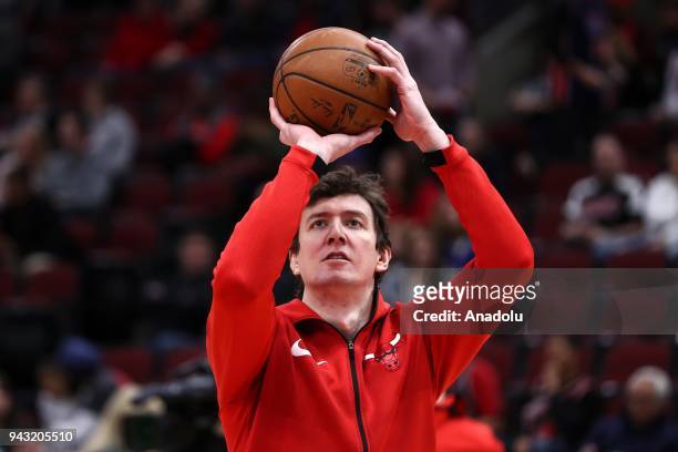 Omer Asik of Chicago Bulls is seen during the NBA game between Brooklyn Nets and Chicago Bulls at the United Center in Chicago, Illinois, United...