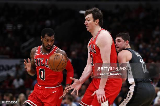 Omer Asik of Chicago Bulls in action during the NBA game between Brooklyn Nets and Chicago Bulls at the United Center in Chicago, Illinois, United...