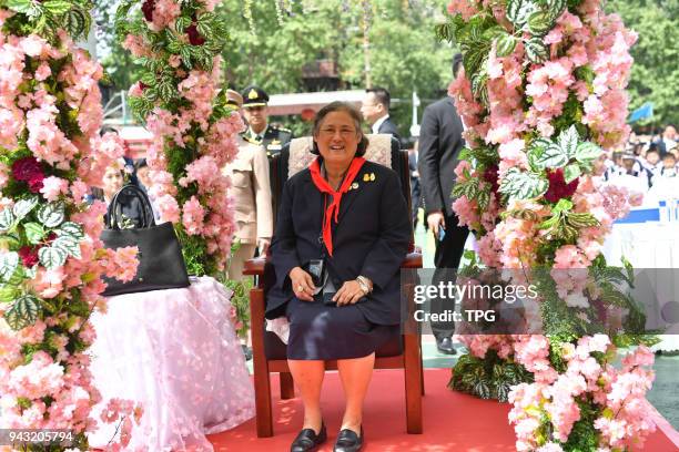 Thai princess Sirindhorn visits 5.12 Wenchuan earthquake relic on 07 April 2018 in Mianyang, Sichuan, China.