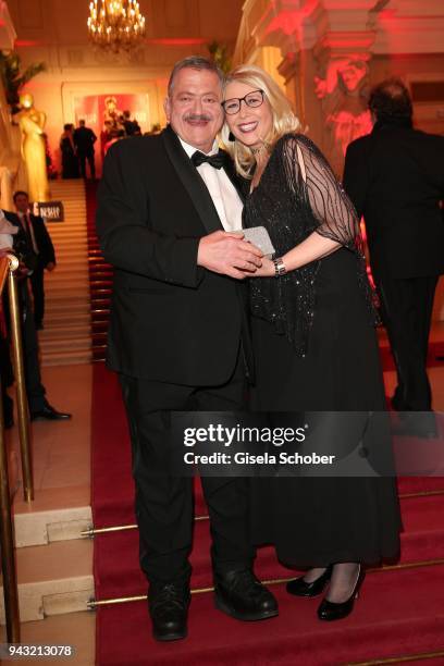 Joseph Hannesschlaeger and his girlfriend Bettina Geyer during the 29th ROMY award at Hofburg Vienna on April 7, 2018 in Vienna, Austria.