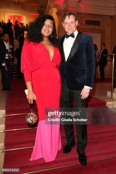 Devid Striesow and his girlfriend Ines Ganzberger during the 29th ROMY award at Hofburg Vienna on April 7, 2018 in Vienna, Austria.
