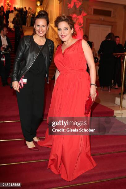 Christina Mendi, Editor Frau aktuell , Muriel Baumeister during the 29th ROMY award at Hofburg Vienna on April 7, 2018 in Vienna, Austria.