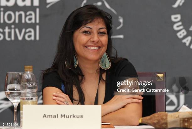 Amal Murkus attends the "Checkpoint Rock" press conference during day four of the 6th Annual Dubai International Film Festival held at the Madinat...