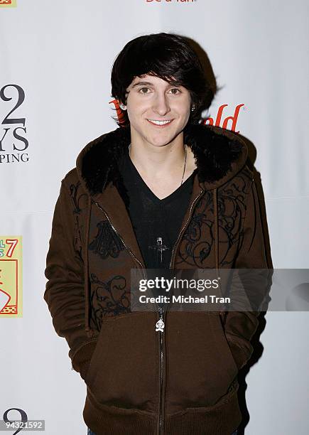 Singer Mitchel Musso attends "The 12 Days of Shopping" free holiday concert held at Westfield Culver City Shopping Mall on December 11, 2009 in...