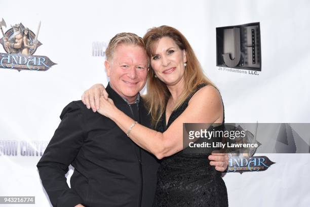 Actor Eric Scott and writer/actress Judy Norton attend the premiere of "Inclusion Criteria" at Charlie Chaplin Theatre on April 7, 2018 in Los...