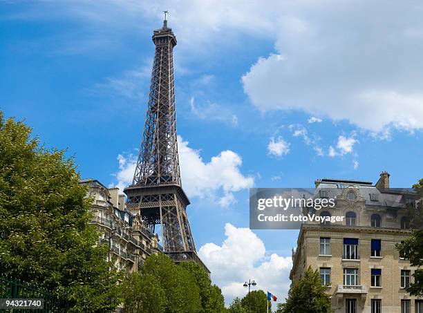 blue skies over paris - apartment cross section stock pictures, royalty-free photos & images