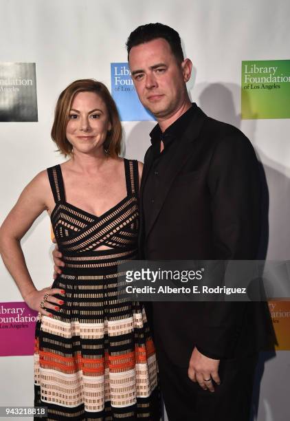 Samantha Bryant and Colin Hanks attend the 10th Annual Young Literati Toast at Hudson Loft on April 7, 2018 in Los Angeles, California.