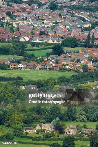 Housing developments and fields Housing developments and fields