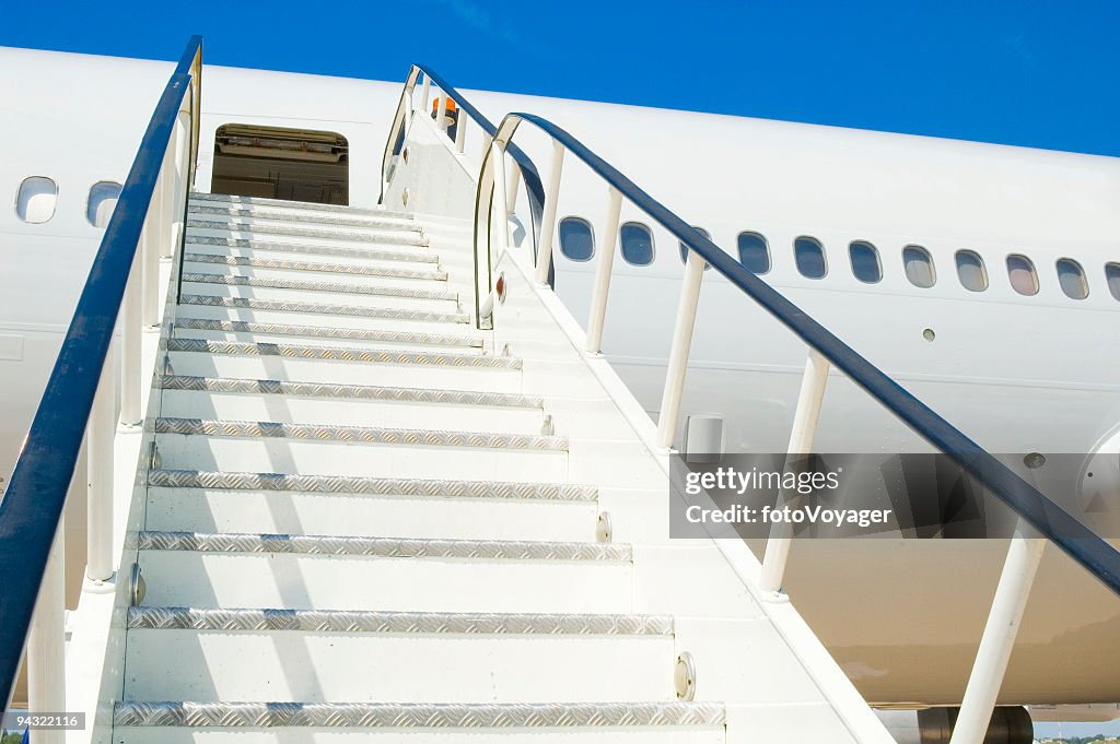 Blank white passenger plane