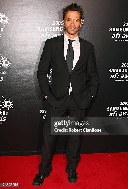 Actor Damien Walshe-Howling arrives for the 2009 Samsung Mobile AFI Awards at the Regent Theatre on December 12, 2009 in Melbourne, Australia.