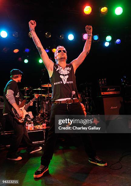 Musician Mark McGrath performs at Camp Freddy and Friends presented by Onitsuka Tiger at The Roxy Theatre on December 11, 2009 in Hollywood,...