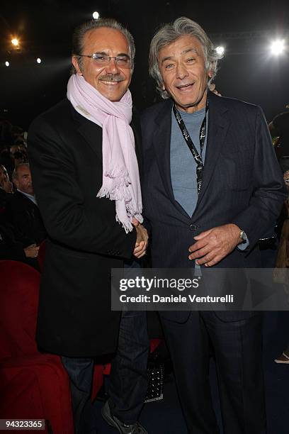 Mauro Masi and David Zard attend the 'Tosca amore disperato' at the Gran Teatro Theatre on December 11, 2009 in Rome, Italy.