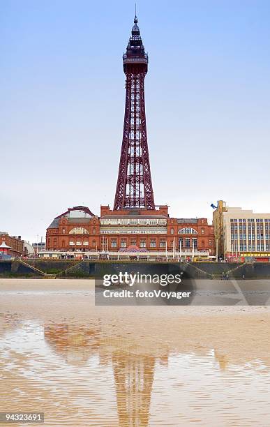 beach, chariot, tower - blackpool tower stock pictures, royalty-free photos & images