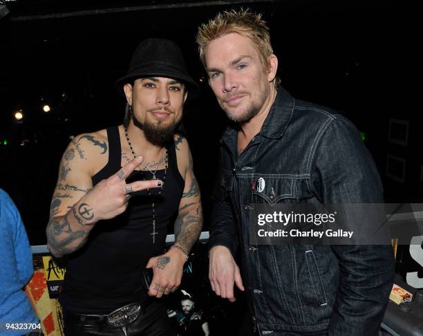 Musicians Dave Navarro and Mark McGrath attend Camp Freddy and Friends presented by Onitsuka Tiger at The Roxy Theatre on December 11, 2009 in...