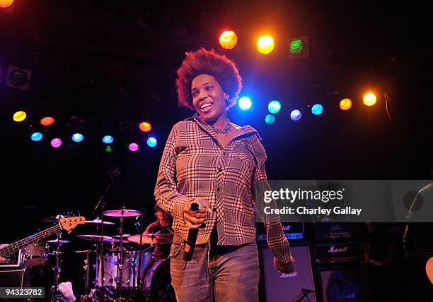 Musician Macy Gray performs at Camp Freddy and Friends presented by Onitsuka Tiger at The Roxy Theatre on December 11, 2009 in Hollywood, California.