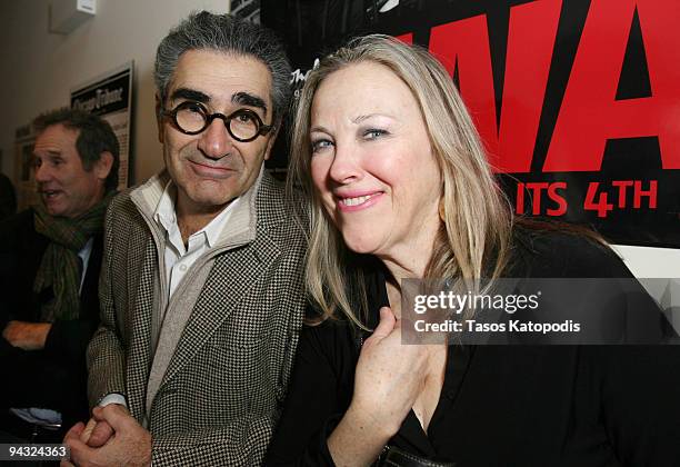 Eugene Levy and Catherine O'Hara attend the SCTV Reunion private after-party honoring The Second City 50th Anniversary at 1616 N. Wells Avenue on...