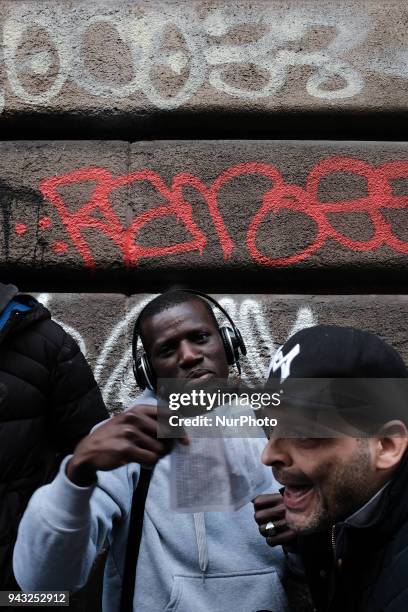 About 500 asylum seekers demonstrrate in Paris against the immigration bill of the Minister of interior, Gerard Collomb, in Paris on April 07...