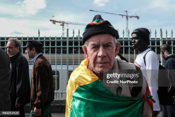 About 500 asylum seekers demonstrrate in Paris against the immigration bill of the Minister of interior, Gerard Collomb, in Paris on April 07...