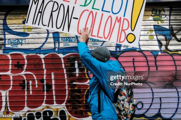 About 500 asylum seekers demonstrrate in Paris against the immigration bill of the Minister of interior, Gerard Collomb, in Paris on April 07...