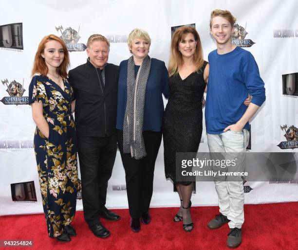 Actress Nicole Taylor Criss, actor Eric Scott, actor Alison Arngrim writer/actress Judy Norton and actor Joey Luthman attend the premiere of...