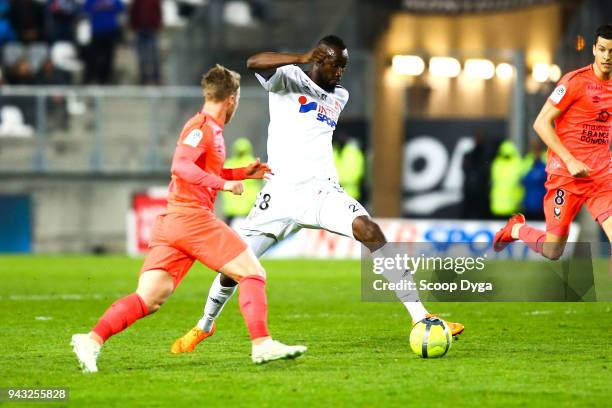 Lacina Traore of Amiens SC during the Ligue 1 match between Amiens SC and SM Caen at Stade de la Licorne on April 7, 2018 in Amiens, .