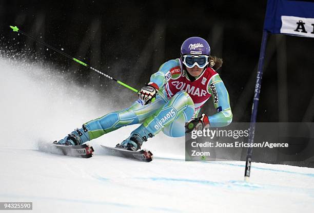 Tina Maze of Slovenia takes 2nd place during the Audi FIS Alpine Ski World Cup WomenÕs Giant Slalom on December 12, 2009 in Are, Sweden.