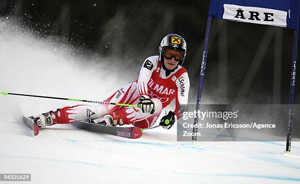 Kathrin Zettel of Austria takes 3rd place during the Audi FIS Alpine Ski World Cup WomenÕs Giant Slalom on December 12, 2009 in Are, Sweden.
