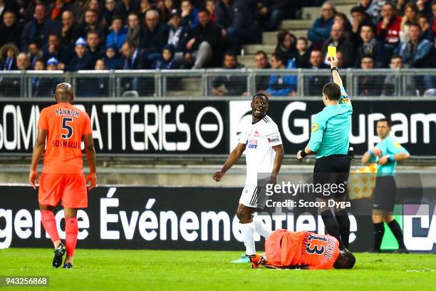 Benoit Millot during the Ligue 1 match between Amiens SC and SM Caen at Stade de la Licorne on April 7, 2018 in Amiens, .
