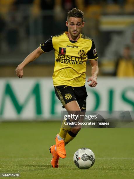 Donis Avdijaj of Roda JC during the Dutch Eredivisie match between Roda JC v PEC Zwolle at the Parkstad Limburg Stadium on April 7, 2018 in Kerkrade...