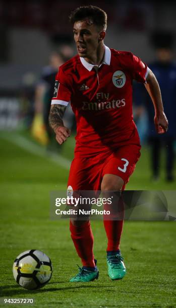 Benfica's Spanish midfielder Alex Grimaldo in in action during the Portuguese League football match between Vitoria FC and SL Benfica at Bonfim...