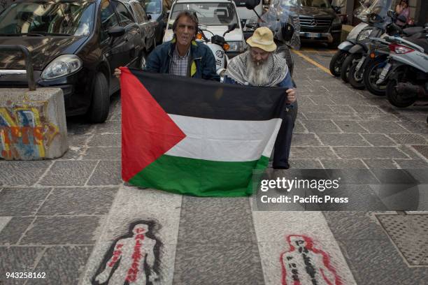 Sit in Free Palestine in Naples, after recent events in Palestine where several snipers killed few unarmed Palestinian demonstrators.